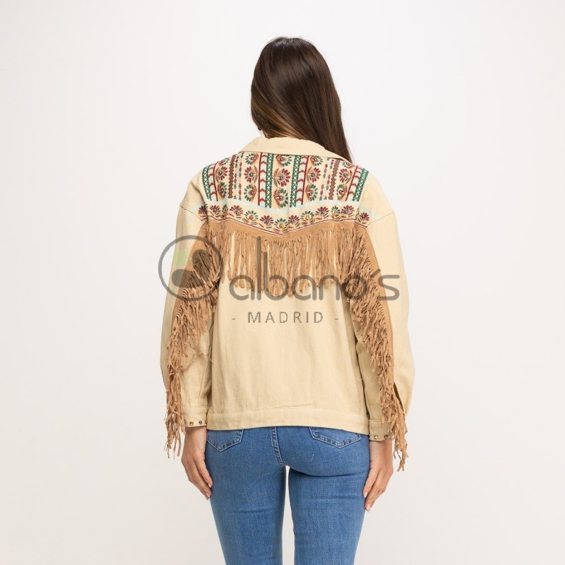FRINGED JACKET WITH EMBROIDERED STUDS REF.88221-14