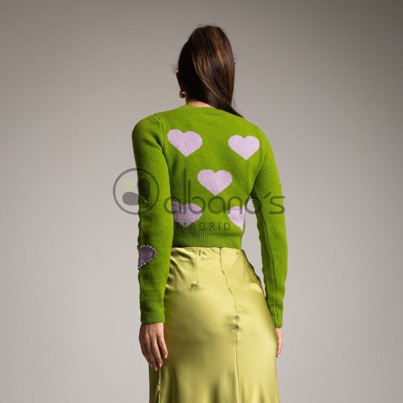 SWEATER WITH STRASS HEARTS REF.112012-40