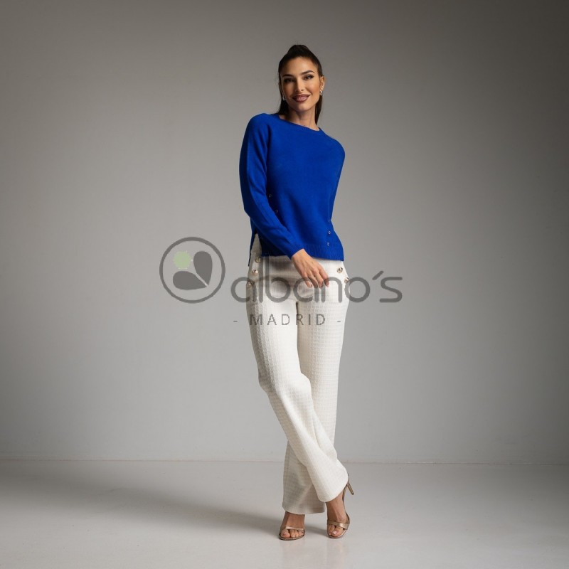 BASIC SWEATER WITH SIDE JEWEL BUTTON REF.3577-4