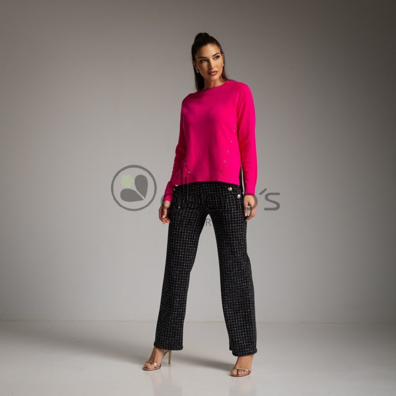 BASIC SWEATER WITH SIDE JEWEL BUTTON REF.3577-37
