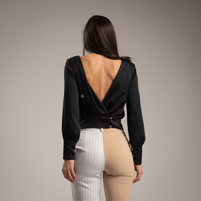  CROSS BACK BLOUSE WITH BUTTONS CUFF REF.523-2