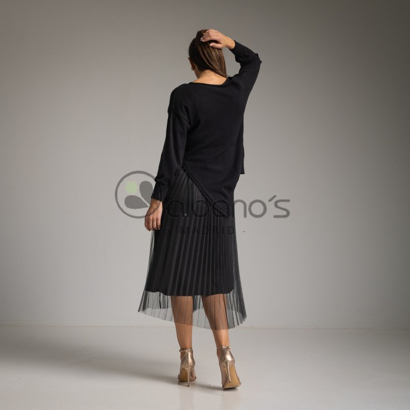PLEATED LOW DRESS + DESTRUCTURED JERSEY REF.23088-2