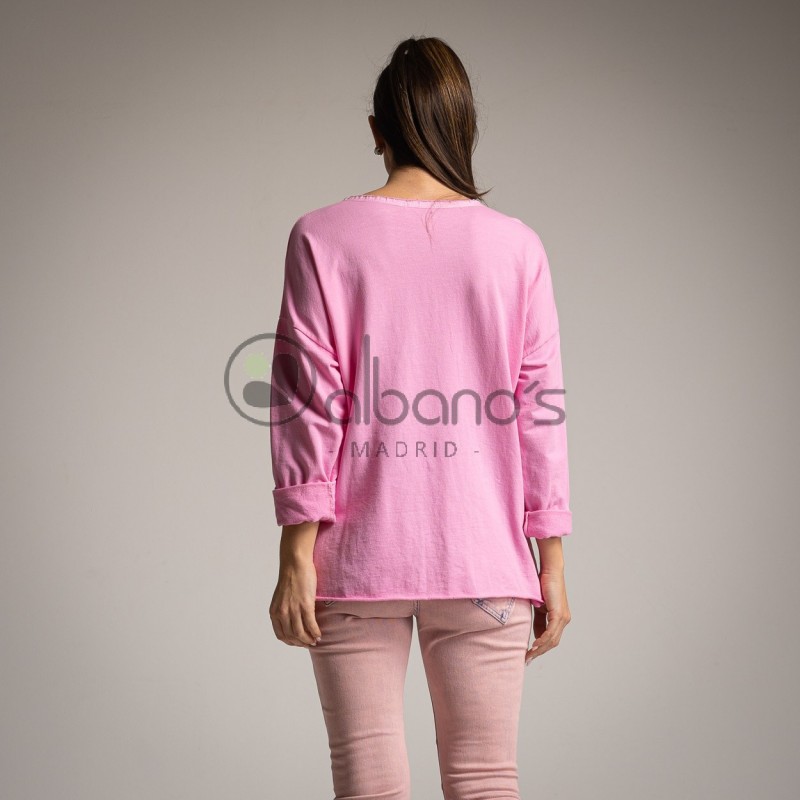 SWEATSHIRT WITH 3 DAISIES WITH FRED POCKETS REF.68725-36