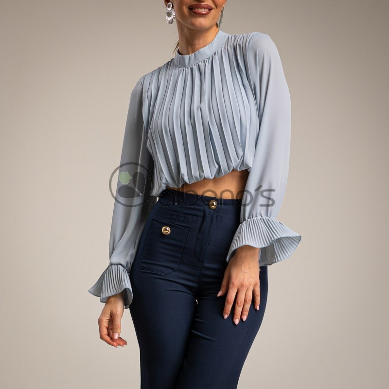  PLEATED BLOUSE WITH RUFFLE CUFF REF.33333-33