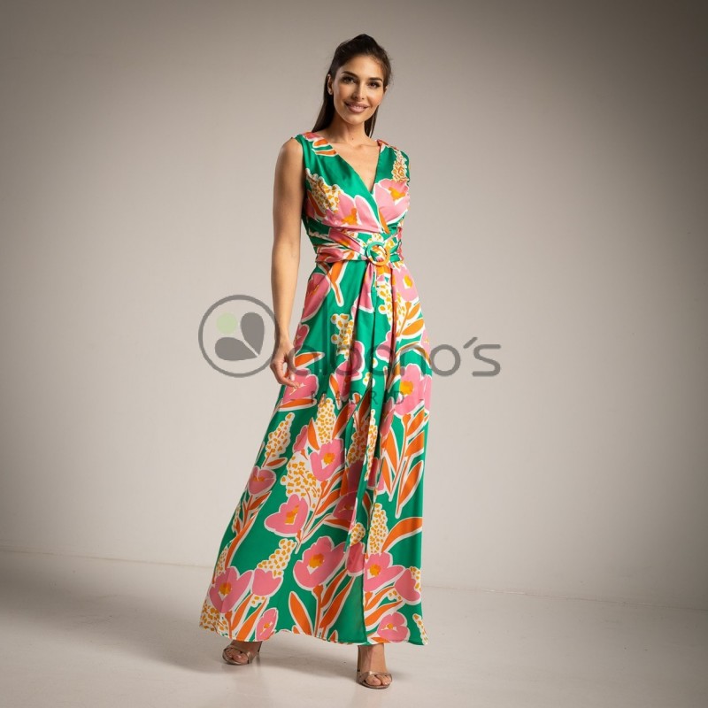 LONG MATEO PRINTED DRESS WITH BUCKLE REF.7160-5