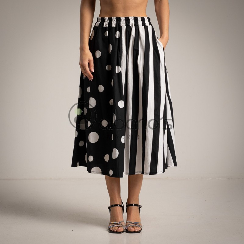 COMBINED SKIRT WITH DOT STRIPES REF.3256-2