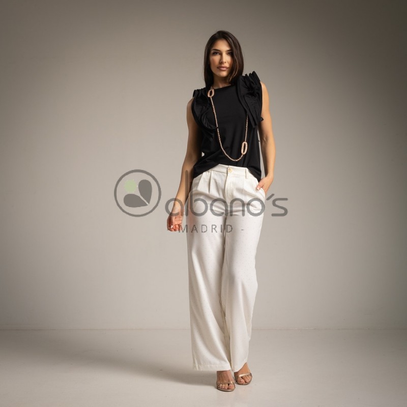 TROUSERS PALAZZO STRASS REF. 23022-1