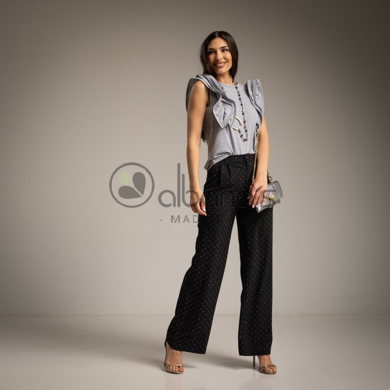 TROUSERS PALAZZO STRASS REF. 23022-2