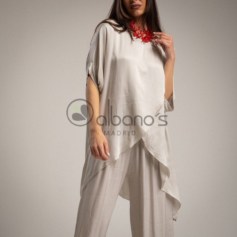 BLOUSE AND SATIN PANTS SET REF.24346-14