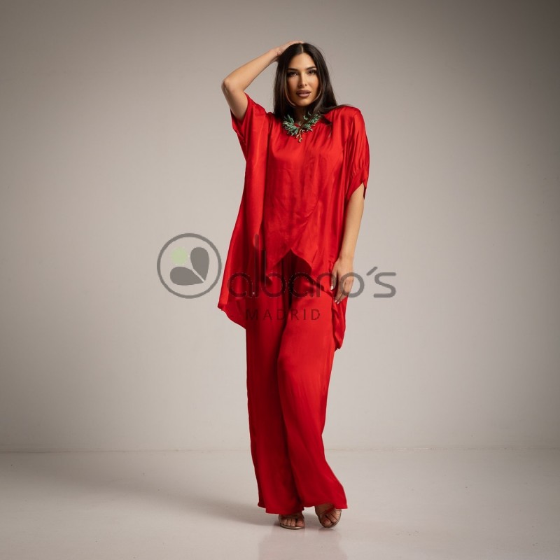 BLOUSE AND SATIN PANTS SET REF.24346-3