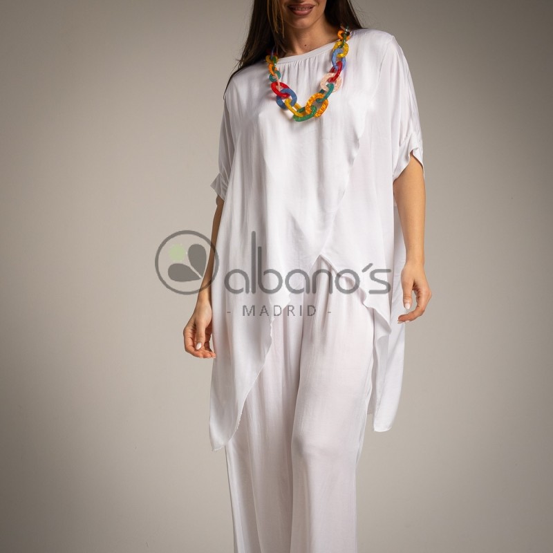BLOUSE AND SATIN PANTS SET REF.24346-1