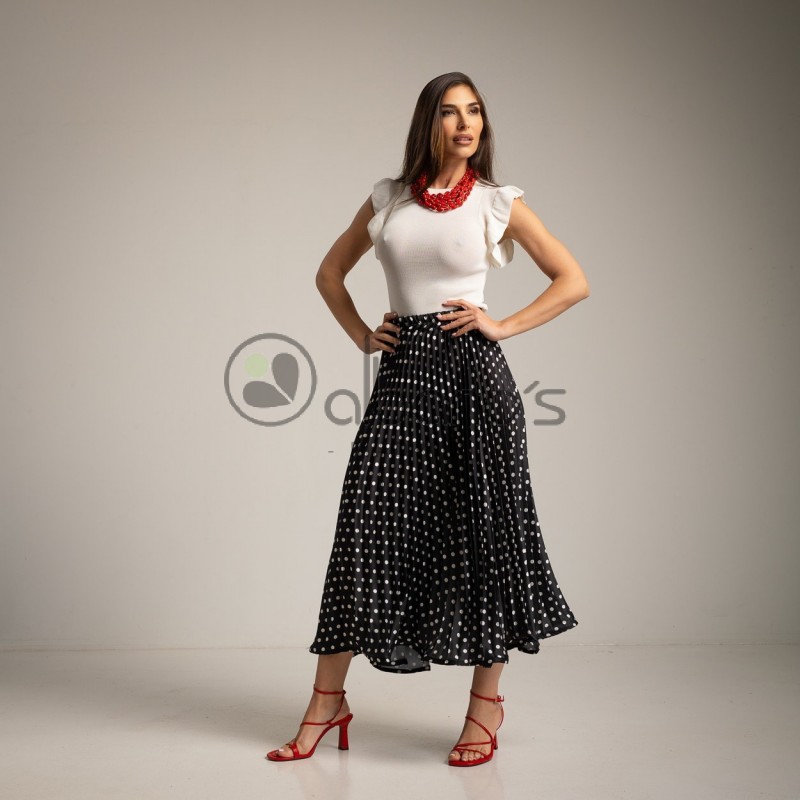  PLEATED SKIRT WITH DOTS REF.38381-2