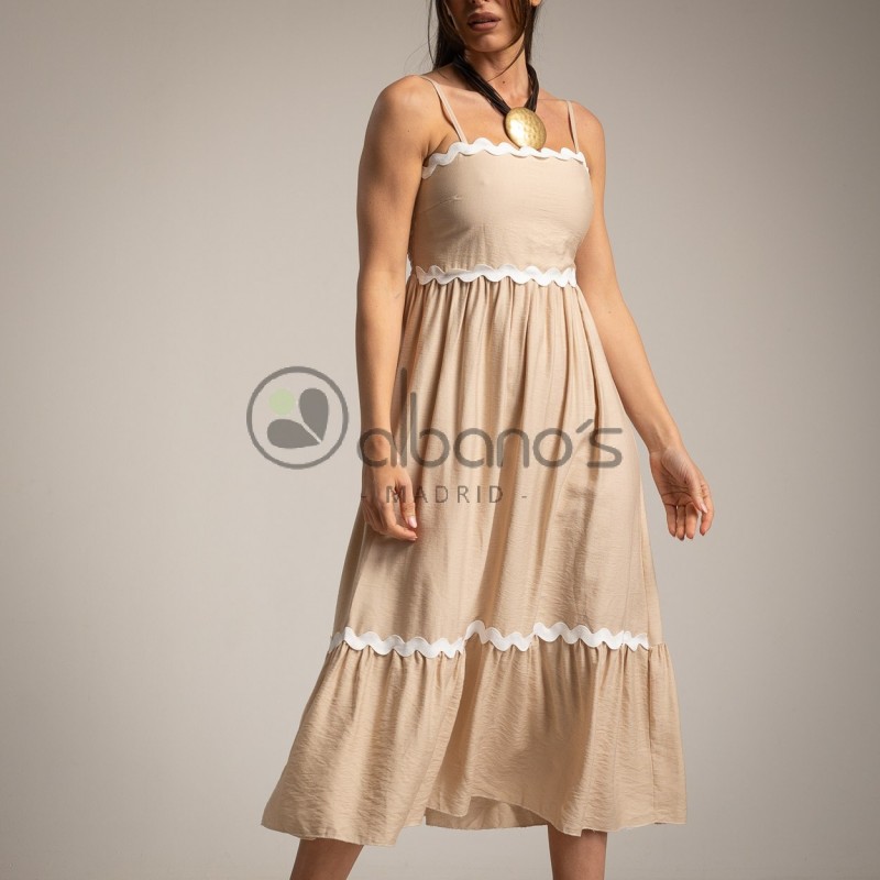 DRESS WITH PICOLINE WAVES LOW RUFFLE REF.2803-14