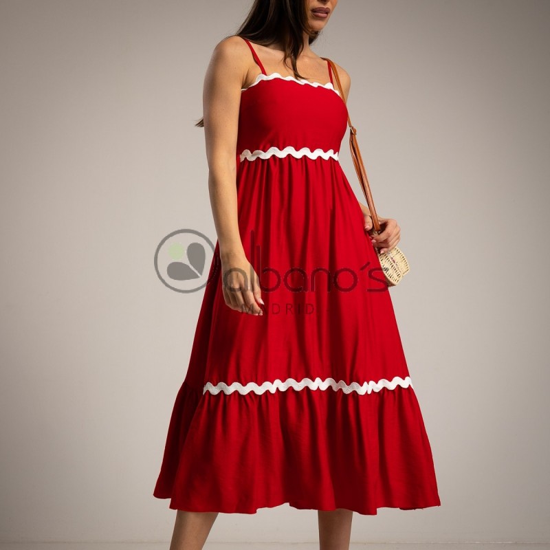 DRESS WITH PICOLINE WAVES LOW RUFFLE REF.2803-3