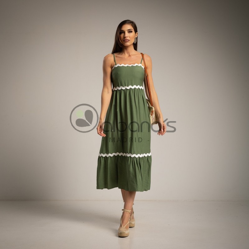 DRESS WITH PICOLINE WAVES LOW RUFFLE REF.2803-16