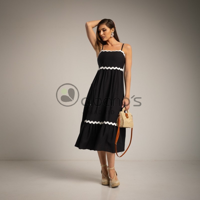 DRESS WITH PICOLINE WAVES LOW RUFFLE REF.2803-2