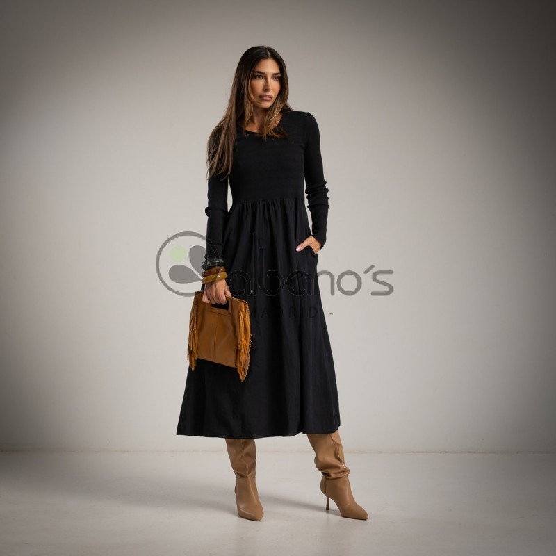 COTTON RIBBED BODY DRESS WITH POCKETS REF.24275-2