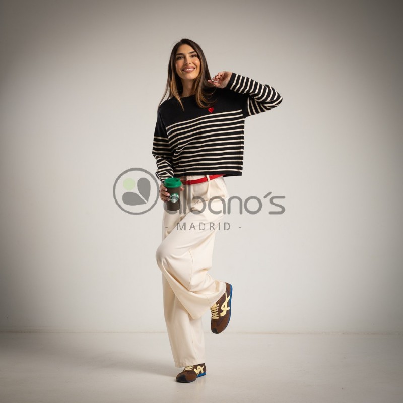 SWEATER STRIPES EMBROIDERED HEART REF.52398-2