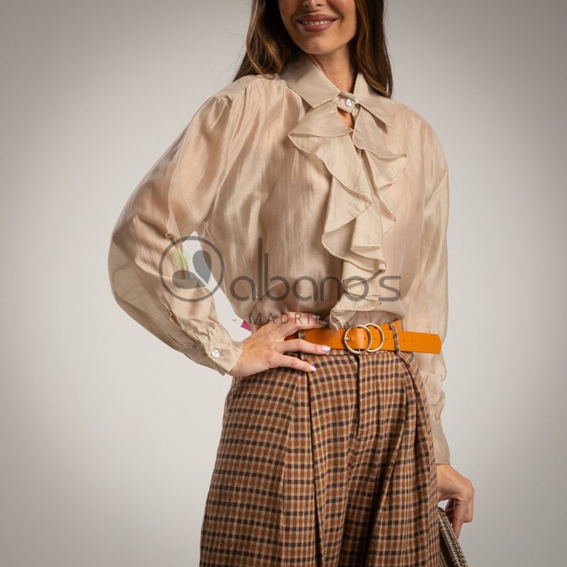 BLUSA CHORRERAS EFECTO SEDA REF.28981-14