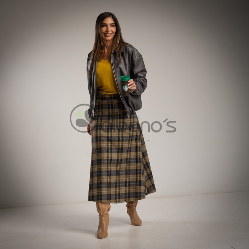 LINED FLARE SKIRT WITH CHECKERS REF.82086-18