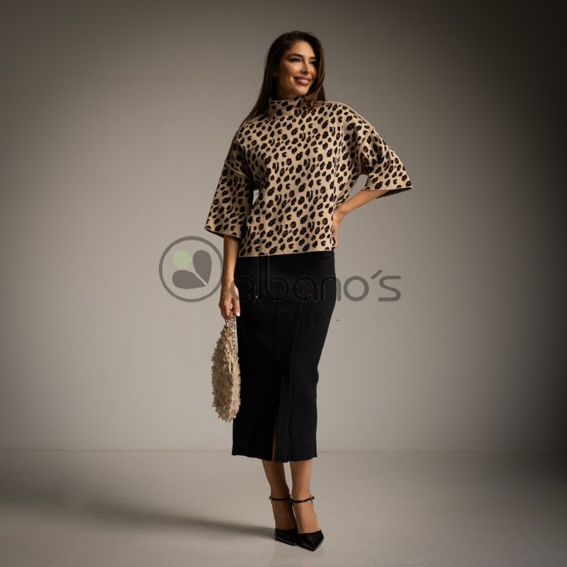 JERSEY CUELLO TORTUGA ANIMAL PRINT REF.80252-14