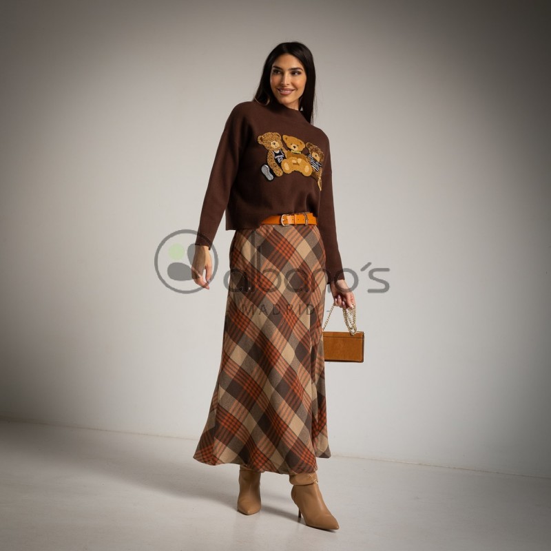 FALDA FORRADA BOLSILLOS CUADROS BIES BB REF.10878-13