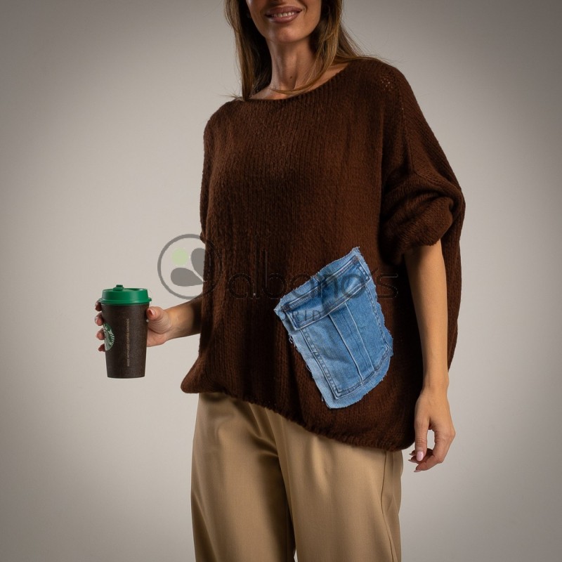 SWEATER OVERSIZE BOLSILLO DENIM REF. 27481-49