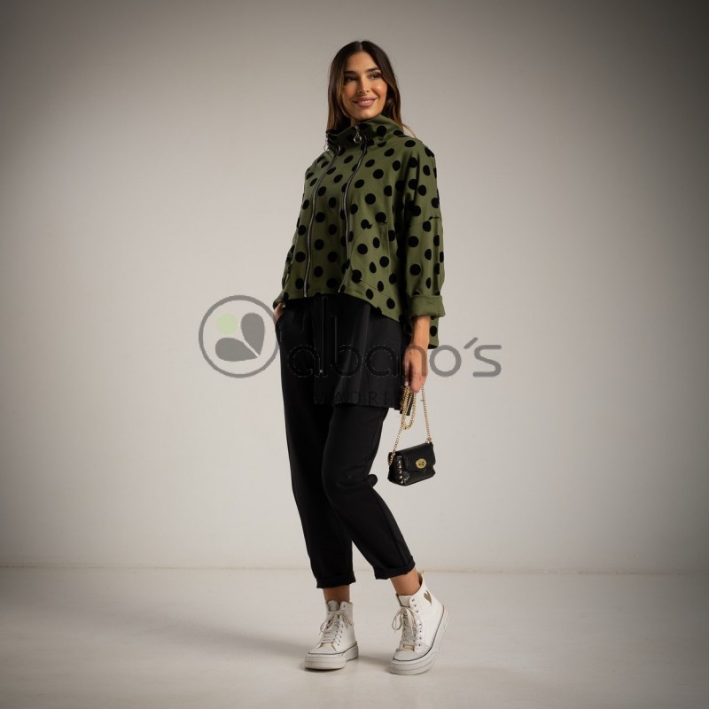 DOUBLE ZIPPER JACKET WITH POLKA DOT 158 REF.56431-16