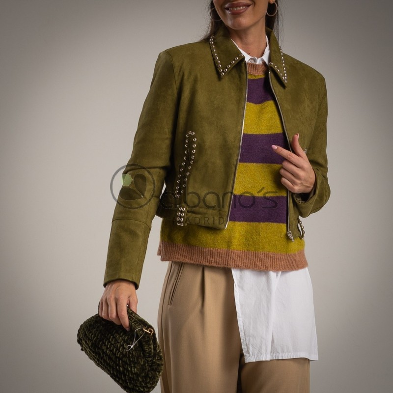 LINED SUEDE JACKET WITH STUDS REF. 2833-53