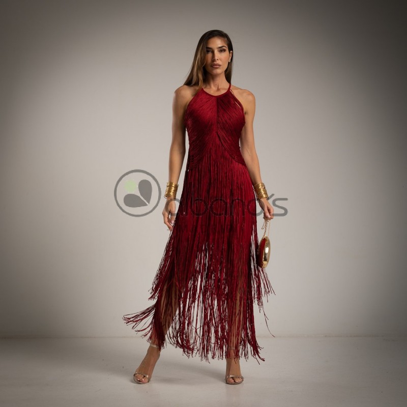 VESTIDO FLECOS CASCADAS REF. 25899-15