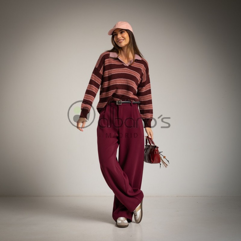 SWEATER RAYAS C/POLO REF.6728-9