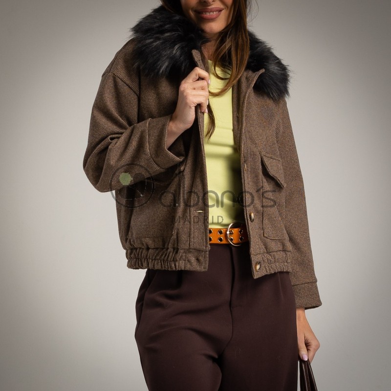 BOMBER FORRADA BOSILLOS CUELLO DE PELO REF.3669-18