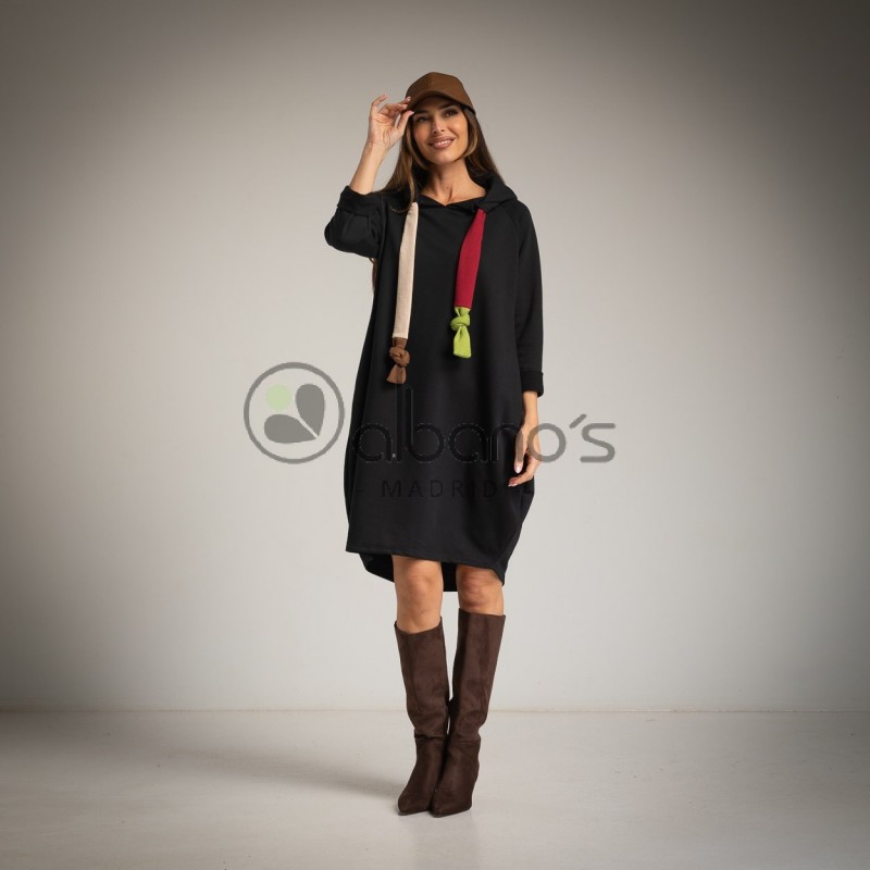 PARCHIS MAXI DRAWSTRING SWEATSHIRT DRESS REF.7200-2