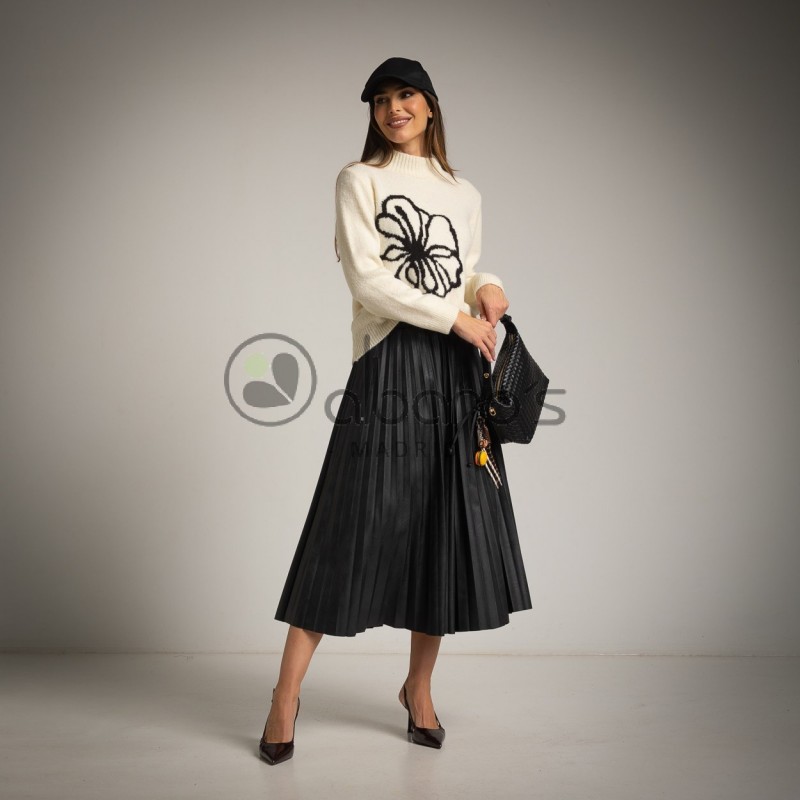  PLEATED ECO-LEATHER SKIRT REF.79131-2