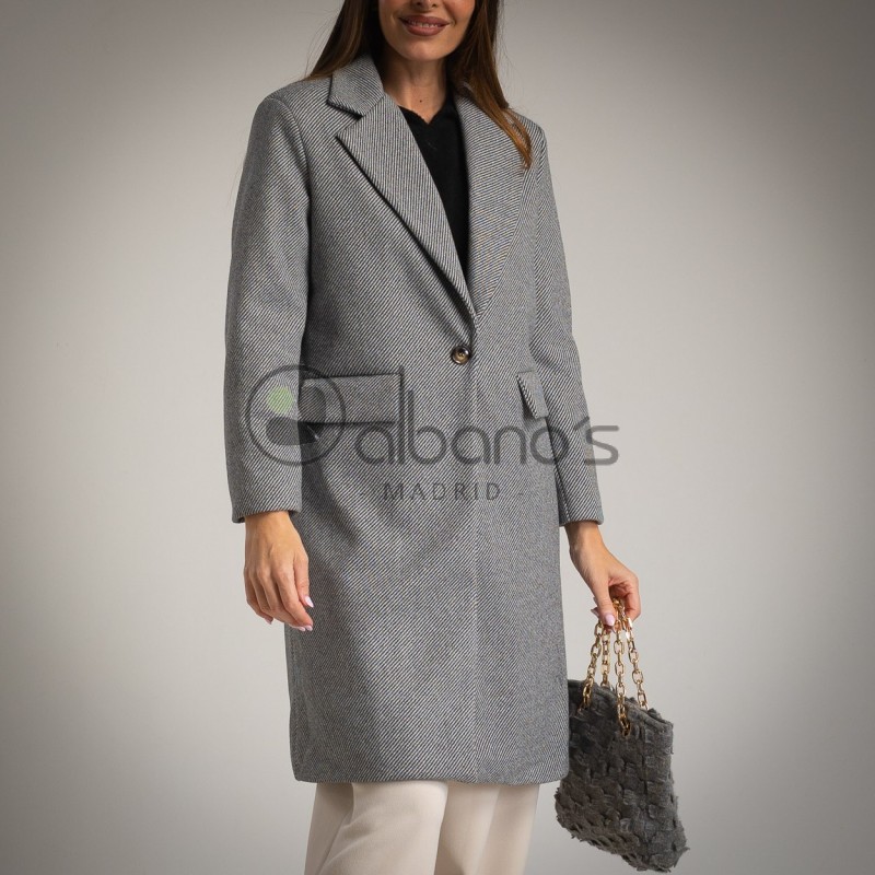 LINED COAT ONE BUTTON AND PLACKETS REF.9026-8