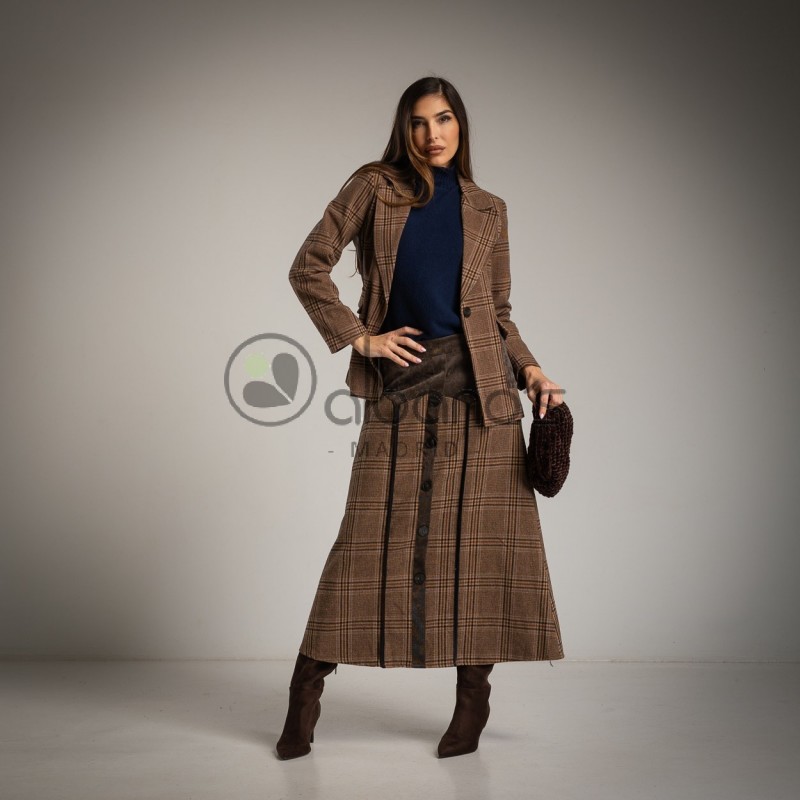 BLAZER PRÍNCIPE GALES COMBINANDO VELUDO REF.3732-49