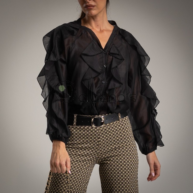 CHEMISIER À VOLANTS  REF.29035-2