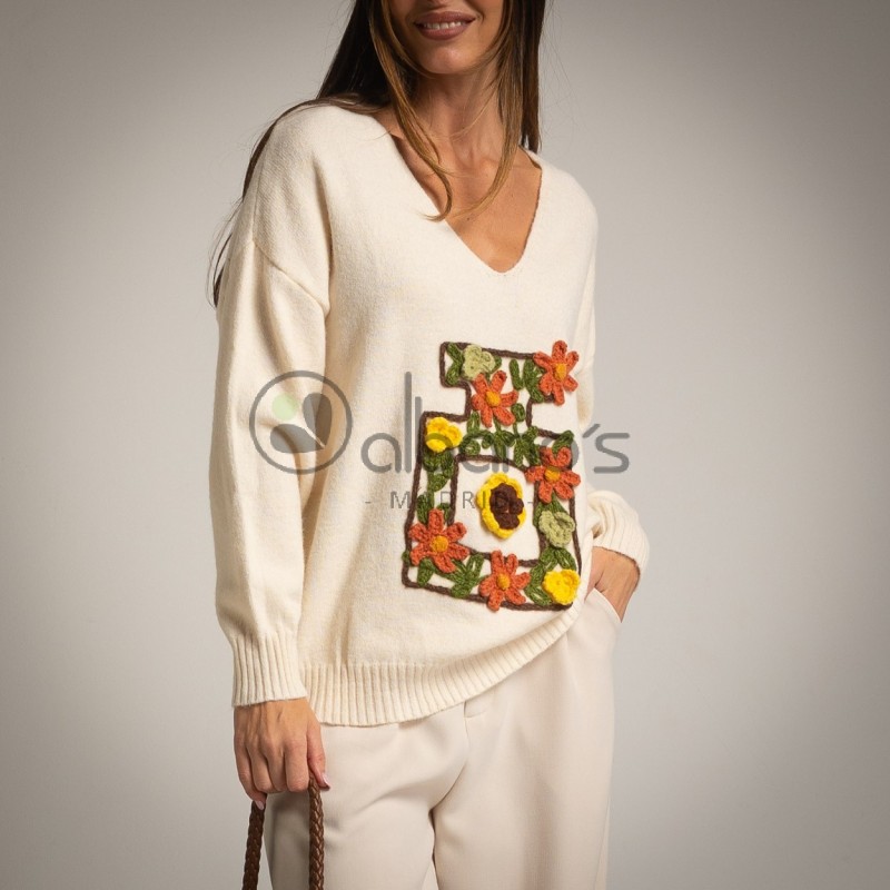 SWEATER BORDADO FLOWER PERFUM REF.218-17