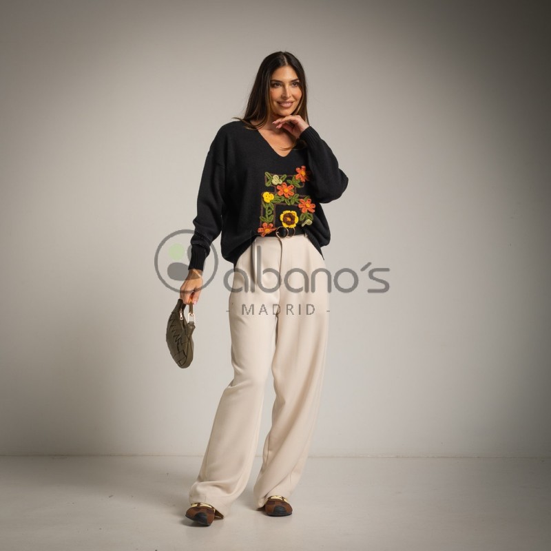 SWEATER BORDADO FLOWER PERFUM REF.218-2
