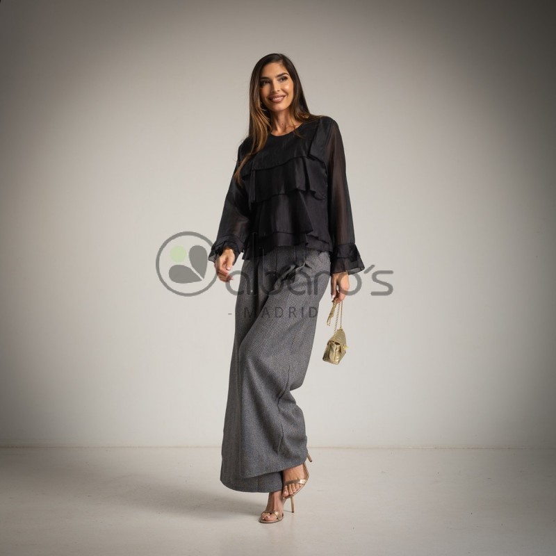 BLUSA SEMITRANSPARENTE VOLANTES REF.29093-2