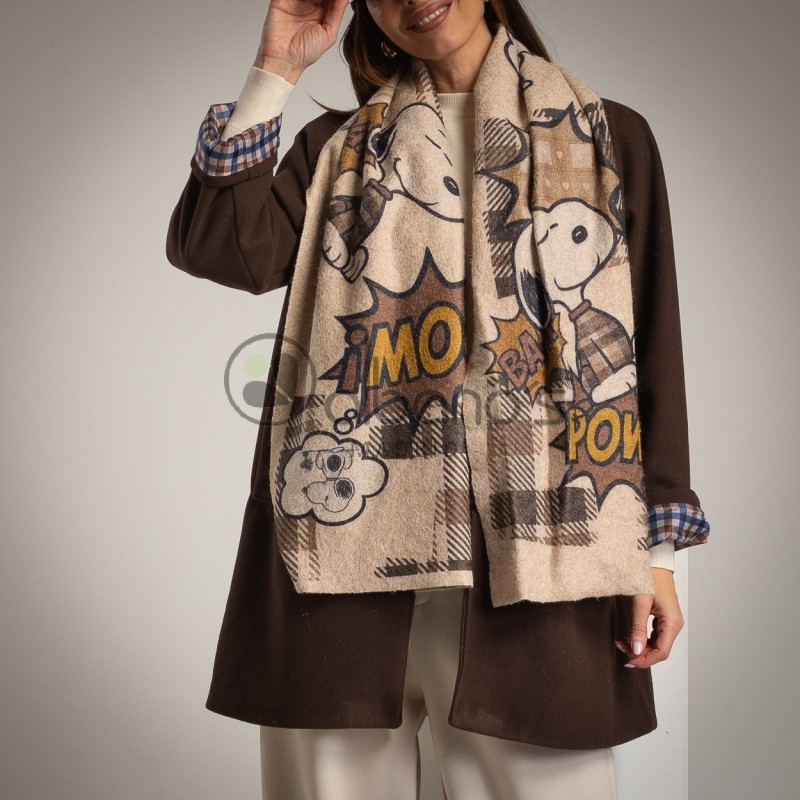 WOOL-BLEND SNOOPY “POW” SCARF REF. 18103-14