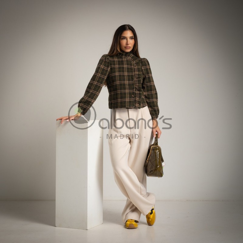  JAQUETA CAYETANA FORRA BABADOS  XADREZ REF. 13671-16