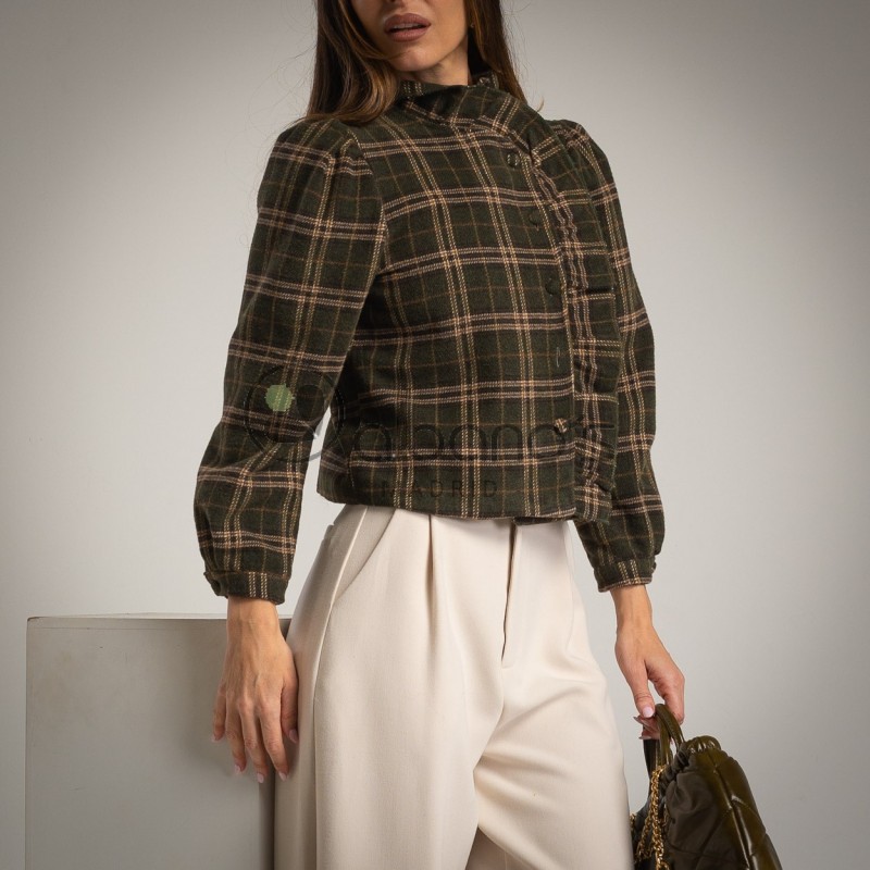 VESTE CAYETANA  DOUBLURE À VOLANTS CARREAUX RÉF. 13671-16