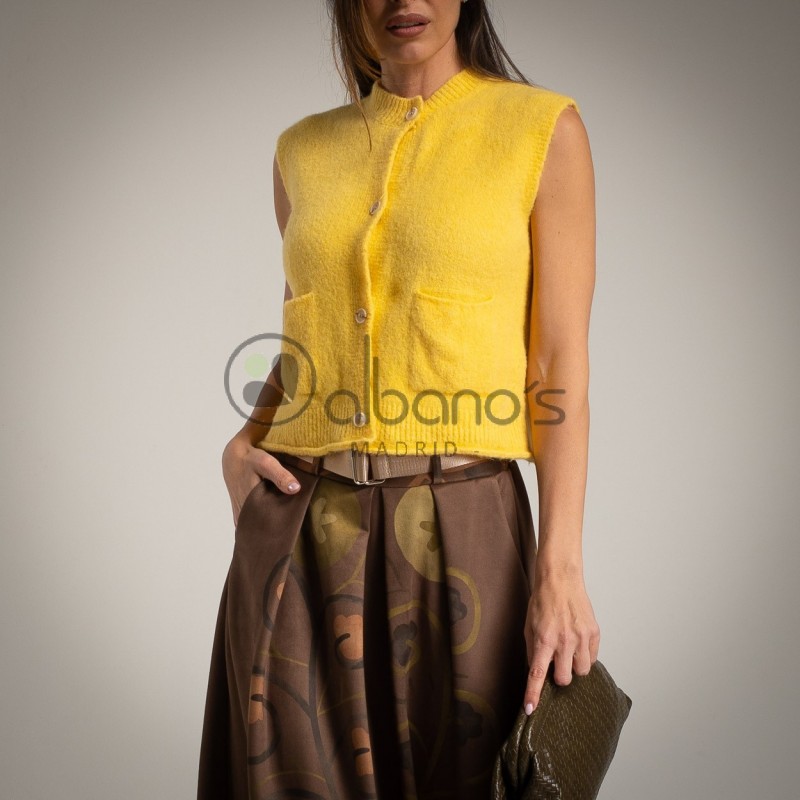 CHALECO BOLSILLOS PUNTO RUSTICO REF. 6076-63