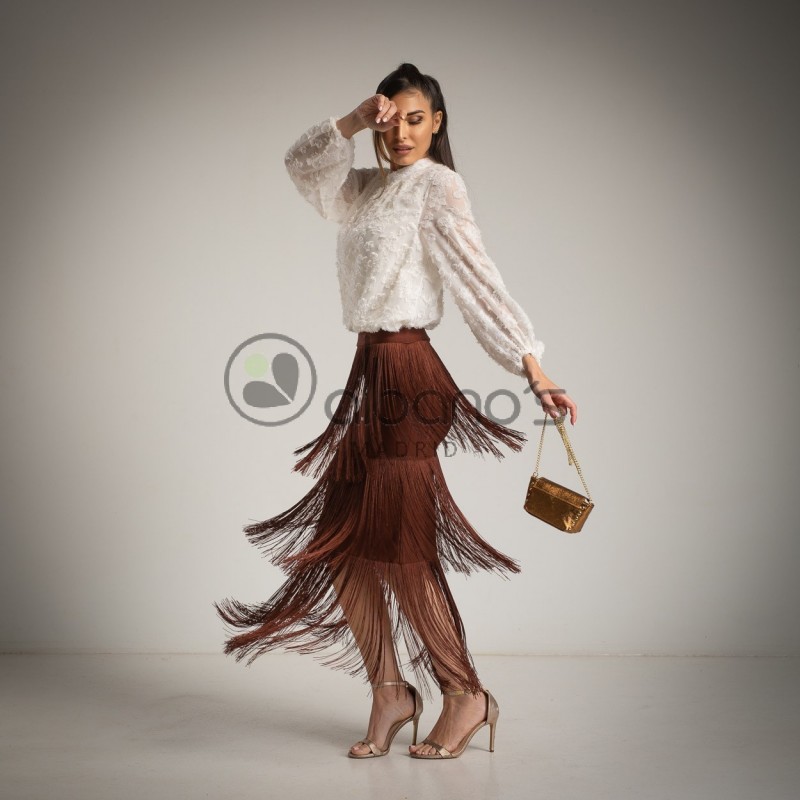 JUPE À FRANGES BANDAGE REF.623127-49