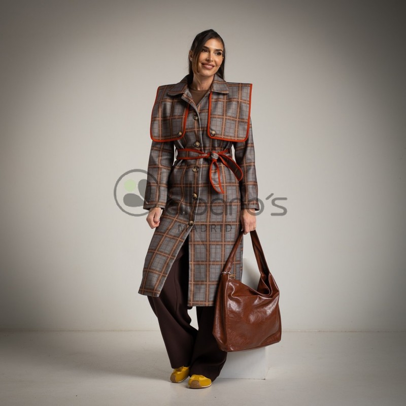 ABRIGO CUADROS BOLSILLOS CAPA DESMONTABLE REF.25362-18