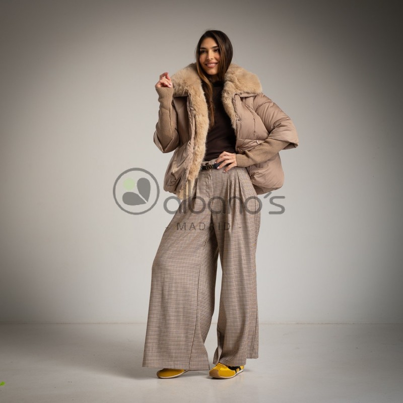 ABRIGO PLUMIFERO CUELLO PELO & PUÑO TRICOT REF.0603-14