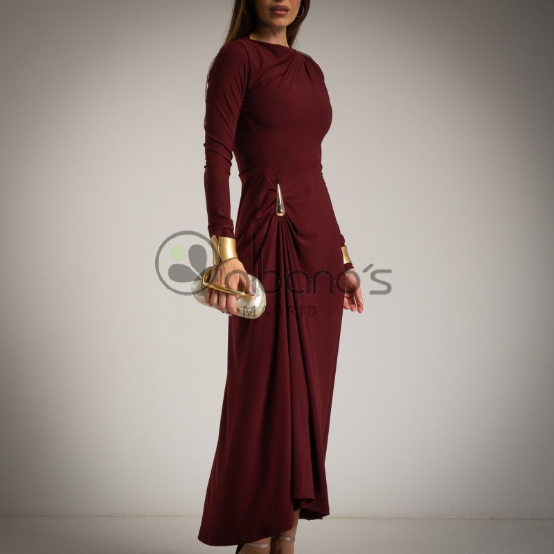 ROBE DRAPÉE DÉTAIL GOUTTE À L’ÉPAULE ET À LA TAILLE RÉF. 4287-15