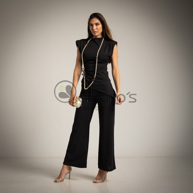 TOP ASYMÉTRIQUE DRAPÉ LATÉRAL AVEC ÉPAULETTE RÉF. 10574-2