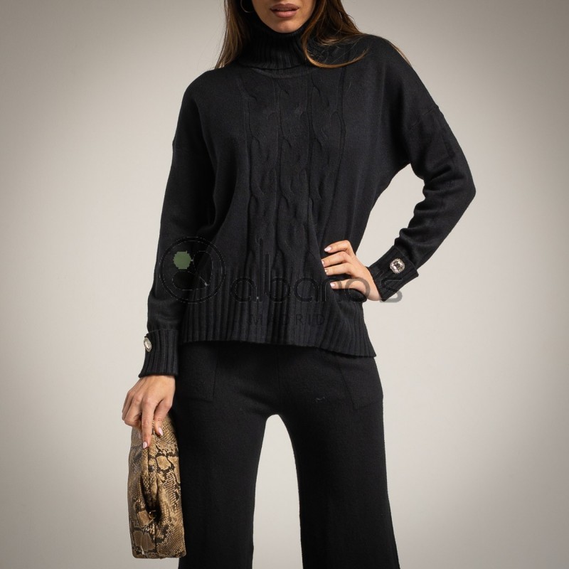 SET 2 PIEZAS TRICOT C/VUELTO OHOS BOTON JOYA REF.16543-2